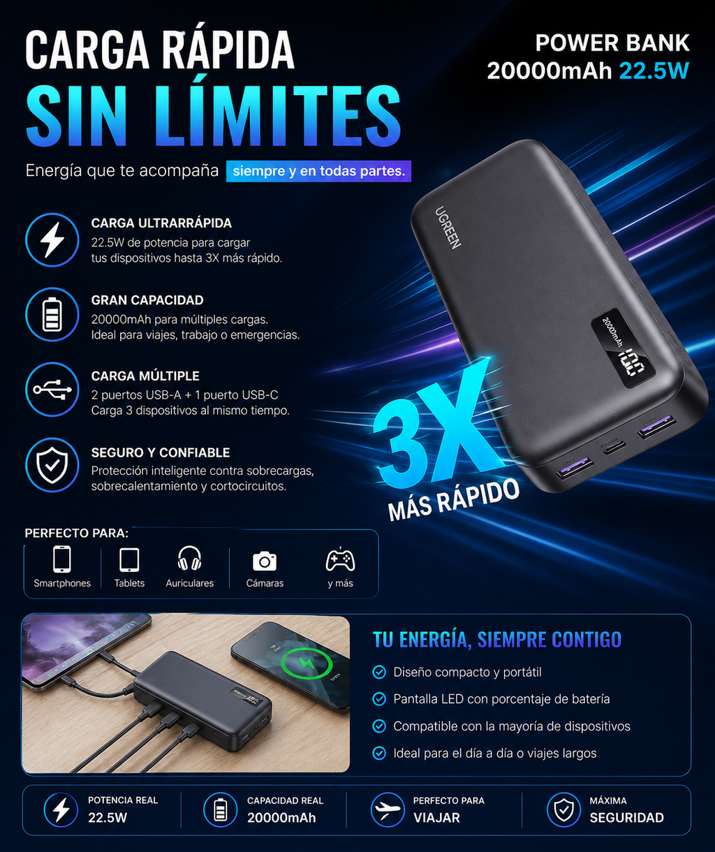 Power Bank 20000mAh 22.5W