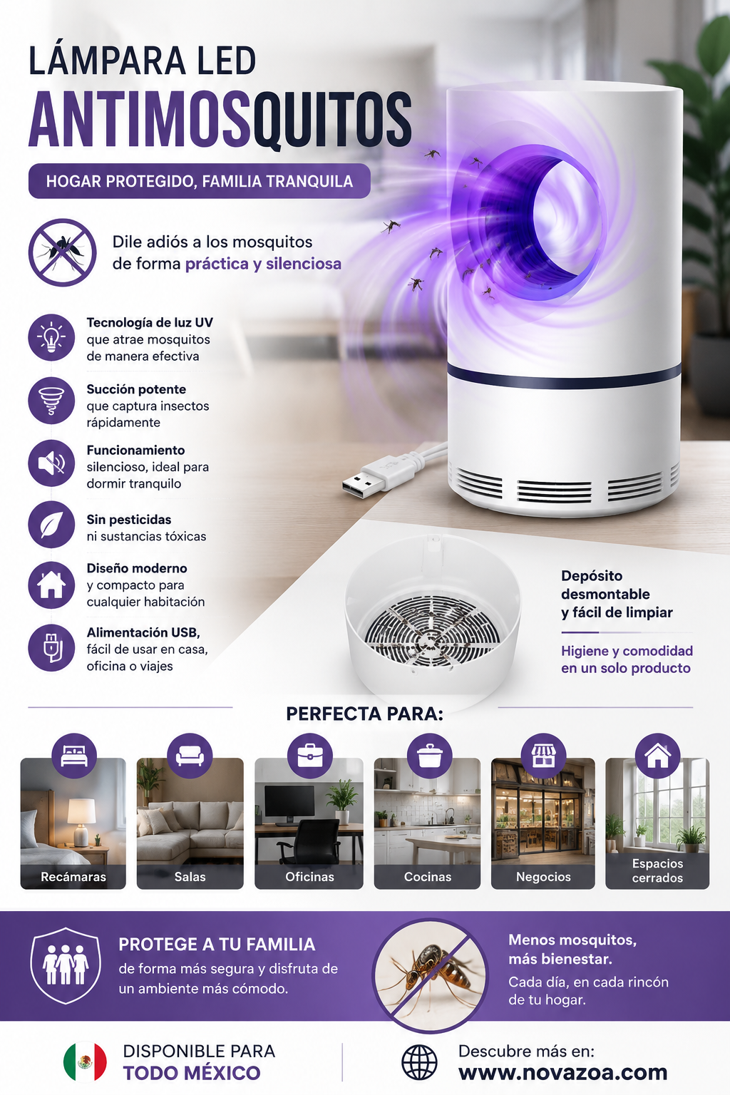 LAMPARA LED ANTIMOSQUITOS