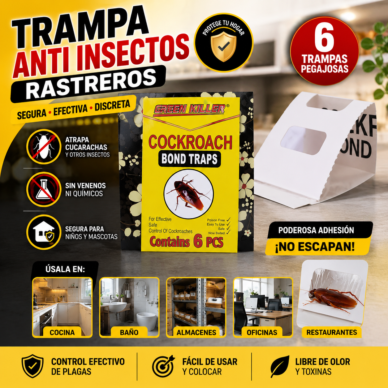 SUPER ADHESIVO NO TOXIC 6 TRAMPAS