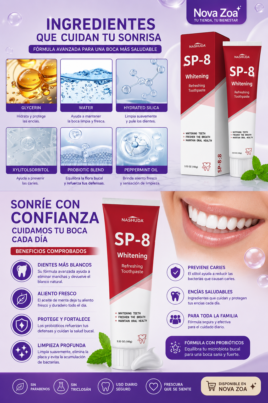 Pasta Dental Sin Flúor Probioticos SP-7